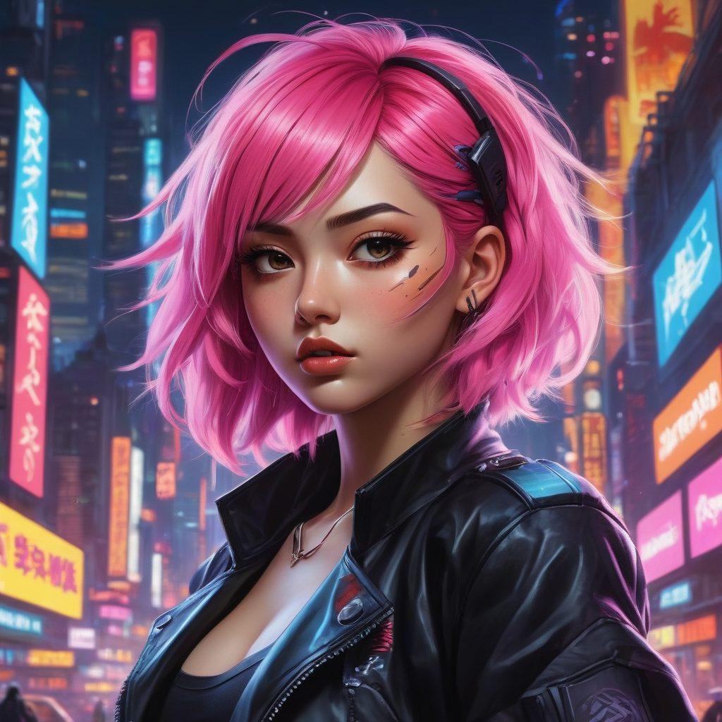A vibrant and edgy illustration depicting a stylized character from an X-rated anime, set against a dynamic background of various online streaming platforms. The character is striking a bold pose, surrounded by swirling digital elements symbolizing the internet, with neon colors and playful motifs. Incorporate a modern aesthetic that reflects the risqué nature of the content while maintaining a playful tone. Incorporate elements of anime flair and streaming icons. super-realistic. vibrant colors. cyberpunk.
